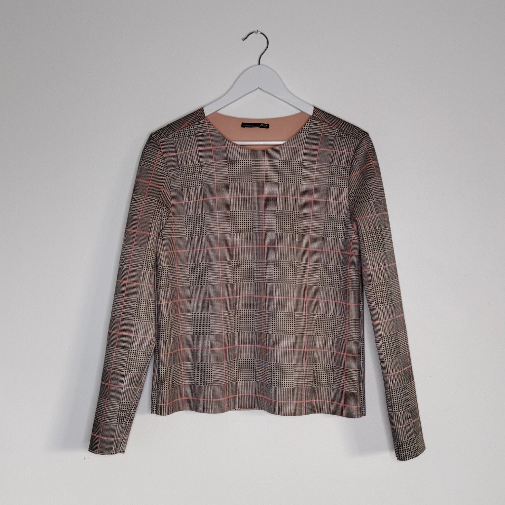 Zara Women's Plaid Long Sleeve Top